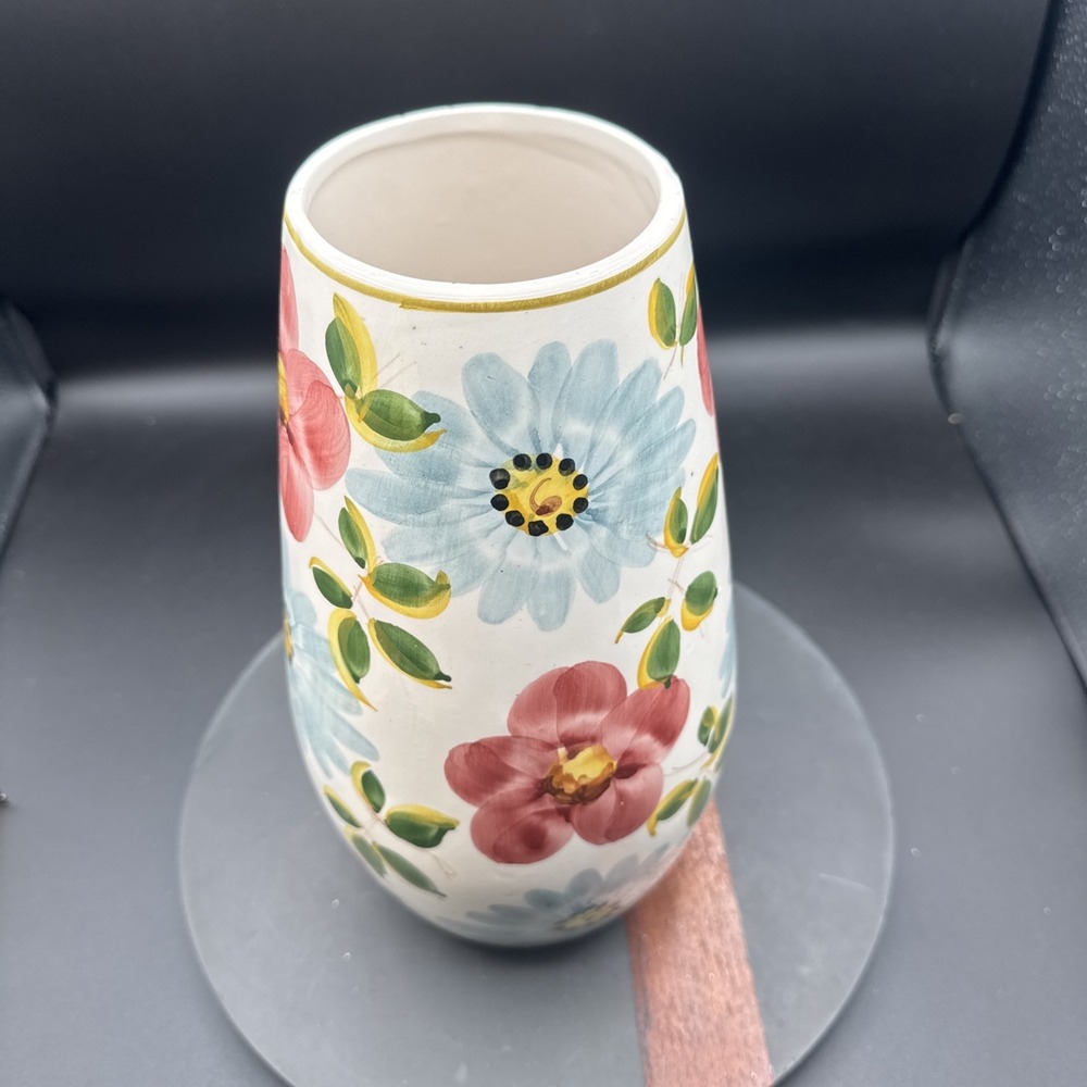 Vintage Numbered Signed Ceramic Hand Painted Art Floral Pattern Vase Cottage